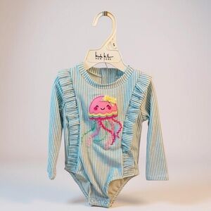 Nicole Miller Blue and Pink Rashguard Swimwear size 12 or 18 months. Baby girl.